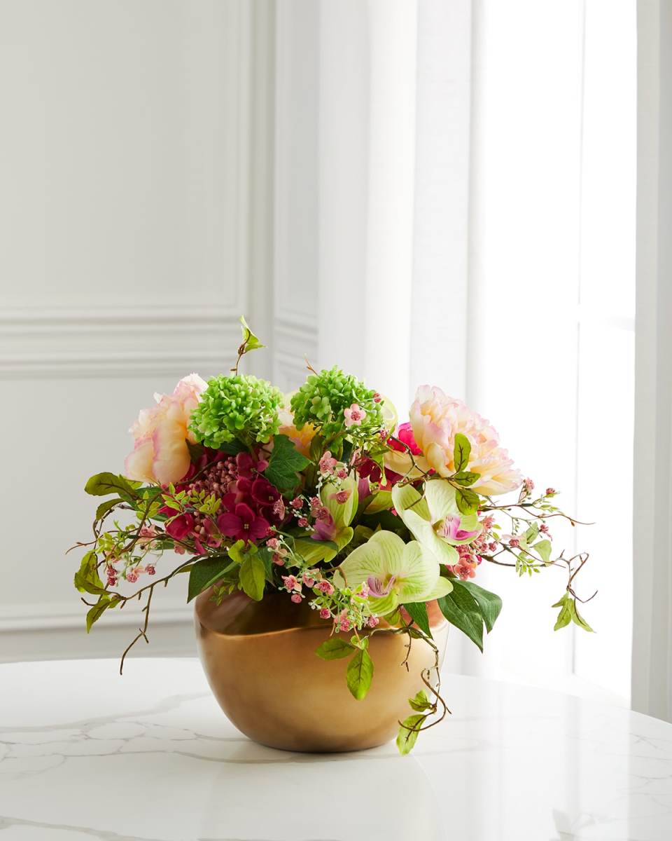 French Flamingo Faux-Floral Arrangement
